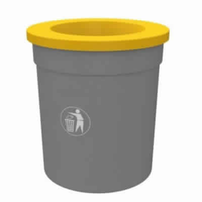 Round Bin with Closed Flat Covered Lid