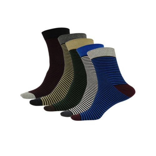 Mens Stripe Cotton Ankle Socks