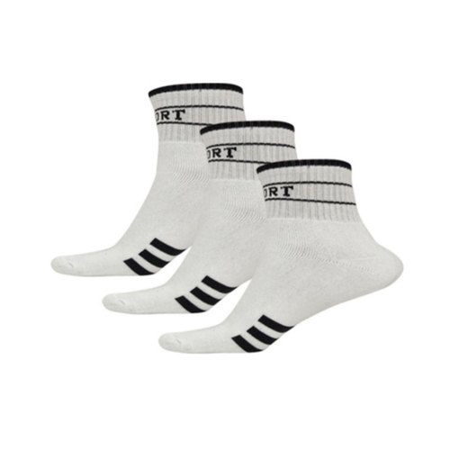 Mens White Towel Ankle Socks