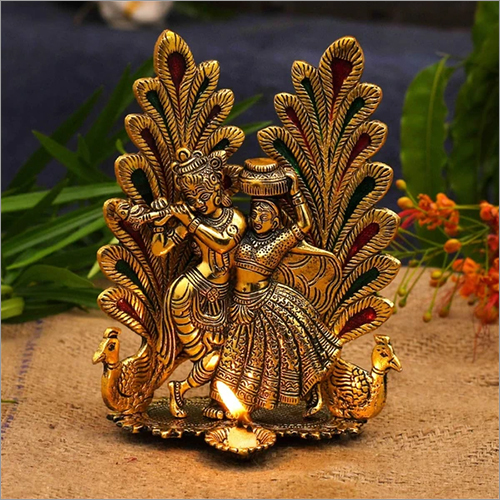 Metal Radha Krishna Idol Application: Household