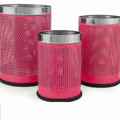 Fancy Stainless Steel Colored Open Perforated Dustbin