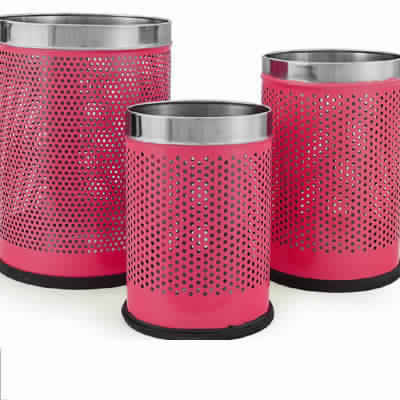 Stainless Steel Colored Open Perforated Dustbin