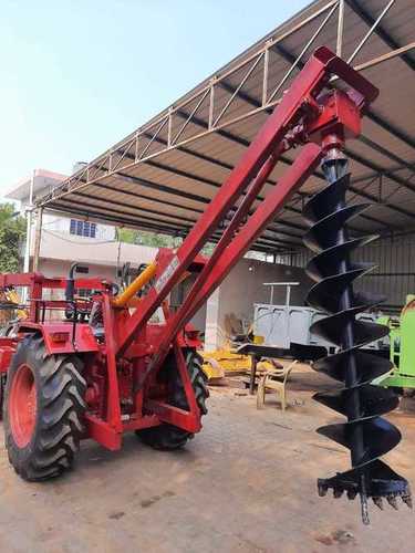 Electric Pole Lifting Crane Post Hole Digger - Color: Red