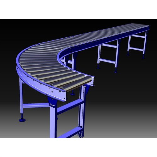 Blue Material Handling Gravity Roller Conveyor