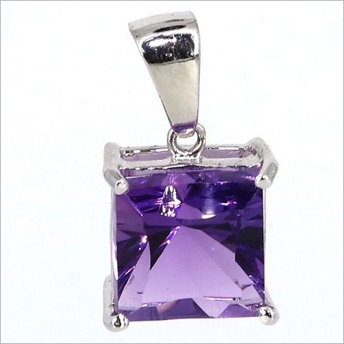 Natural Amethyst 18K white gold pendent, White Gold Pendant , Handmade Gold pendent By SWARNGANGA JEWELLERS