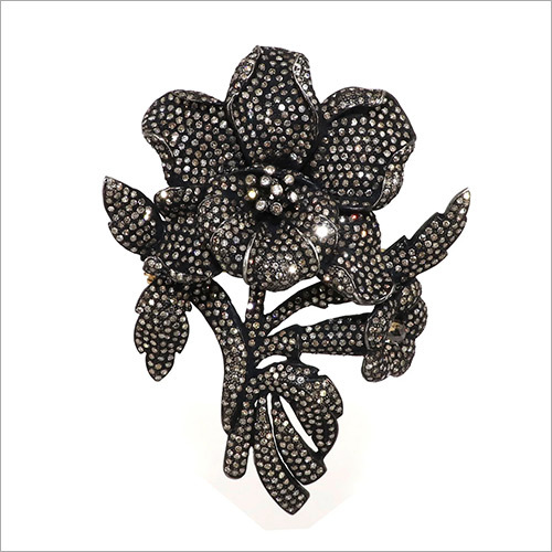 Exclusively Designed Vintage Replica Victorian Beautiful Flower Pendant Cum Brooch Set With Diamonds
