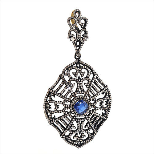 Exclusively Designed vintage replica Victorian Pendant set with Kynite and Diamonds