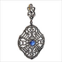 Exclusively Designed Vintage Replica Victorian Pendant Set With Kynite And Diamonds