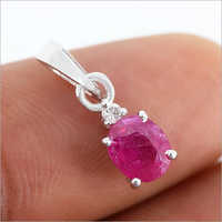 Oval Ruby Necklace, 925 Sterling Silver, July Birthstone Necklace, Diamond & Gemstone Jewelry