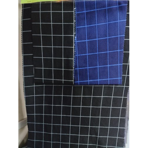 Polyester 4-Way Small Checks Print Lycra Knitted Fabric By RAGINI FASHION