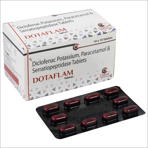 Diclofenac Potassium Paracetamol And Serratiopeptidase Tablets