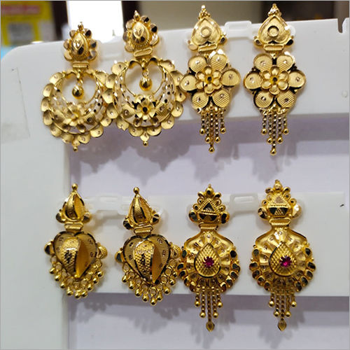 Earrings gold 2024 design latest