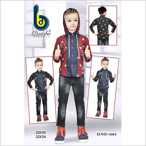 Modern Boys Hooded Fancy Shirt And Pant