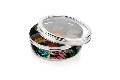 Stainless Steel Enamel Designer Cookie Box