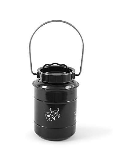 Stainless Steel Enamel Designer Black Milk Can