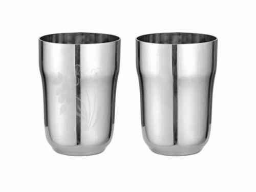 Stainless Steel New Classic Plain/Laser Glass Set