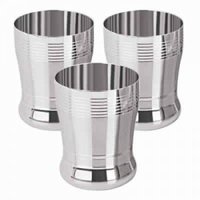 Set of 3 Stainless Steel Water Glass
