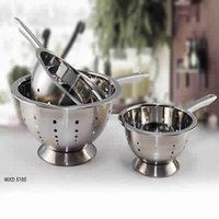 Stainless Steel Linear Perforation Colander With Handle