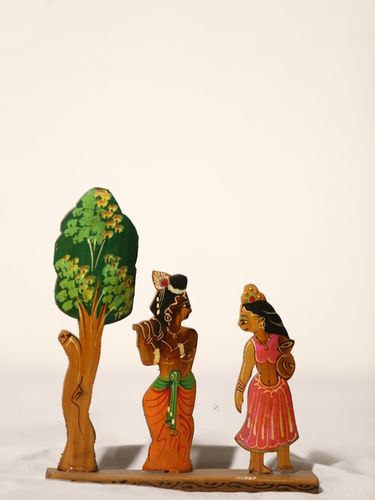 Radha Krishna Handmade Antique bamboo Decor