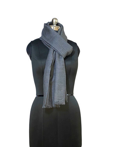 Pashmina Fine Wool Plain Grey Unisex Stole Scarves Scarfs Size: Width:70Cm ; Length:200Cm