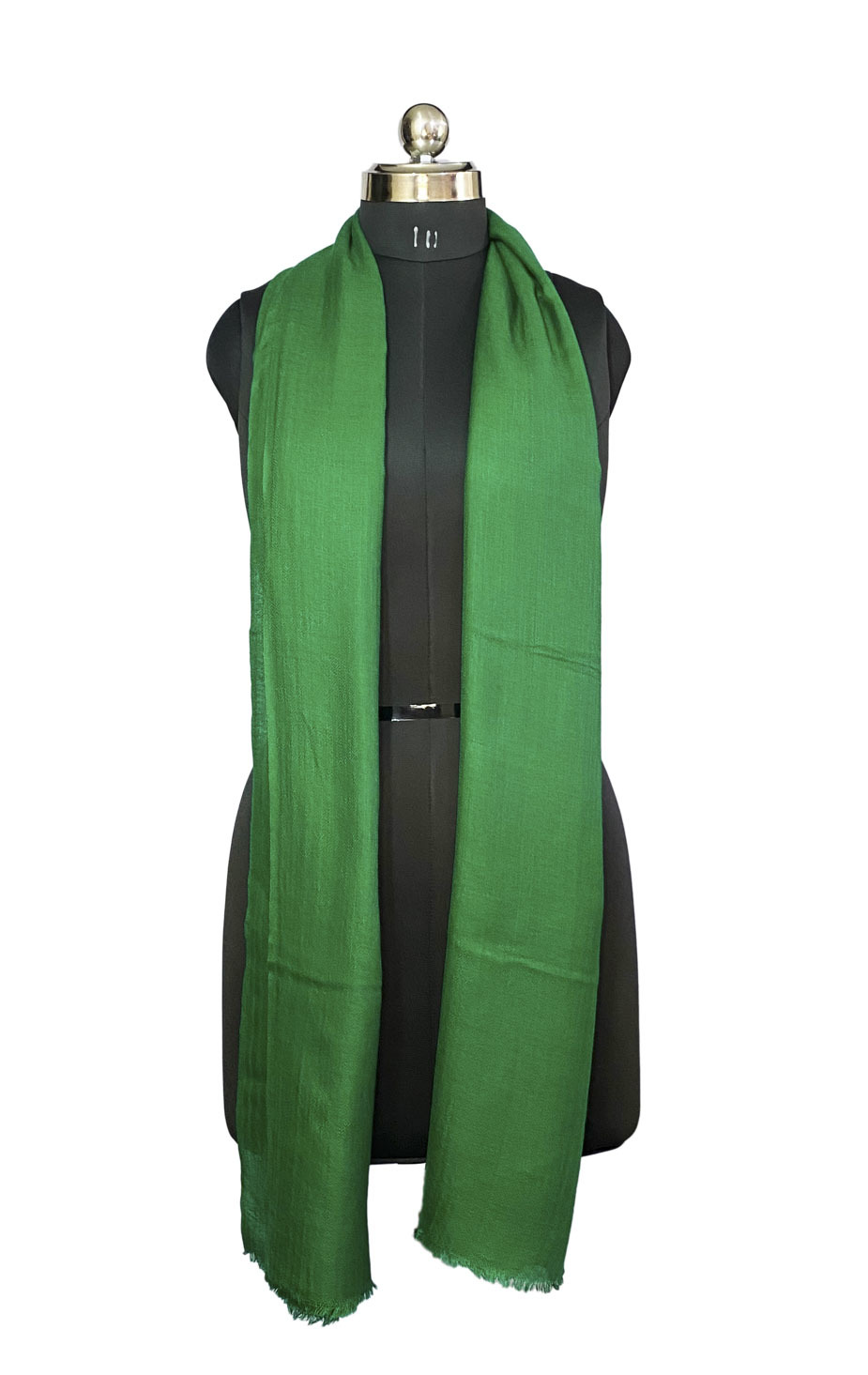 Pashmina Fine Wool Plain Green Unisex Stole
