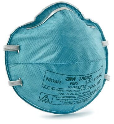 3M 1860S SURGICAL MASK, Small, N95 120 EA/Case