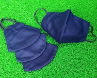 Blue 2 Layer Face Mask - Cotton, Double Layer Design | Soft Elastic Ear Loops, Reusable, Unisex For Personal Usage