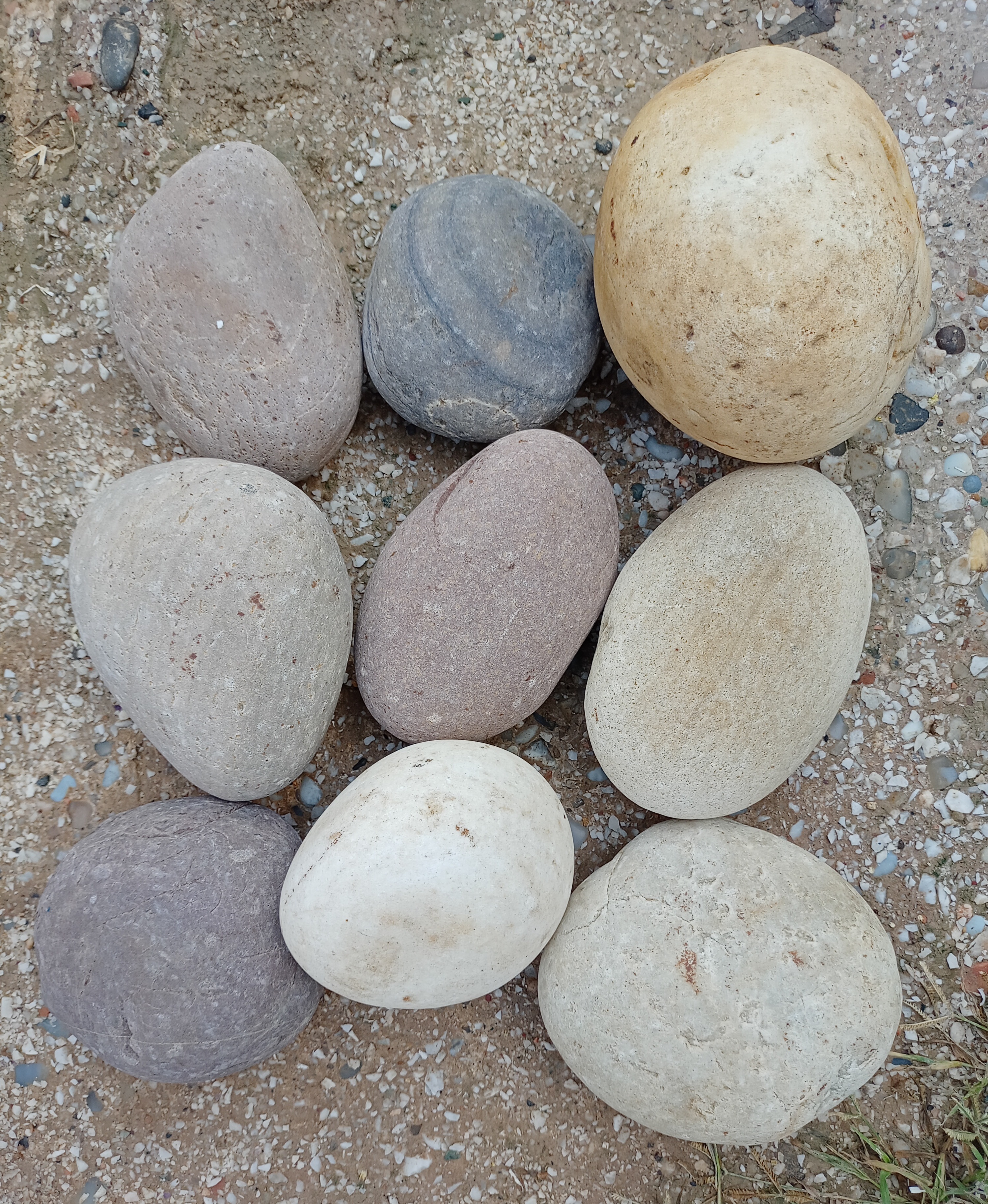 Brown Red Round Stepping Stone and flat big rock stone pebbles supplier in India