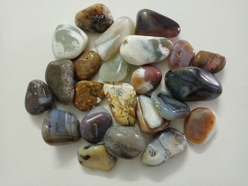 Manufacturer natural beauty multicolor onyx machine polished pebbles stone