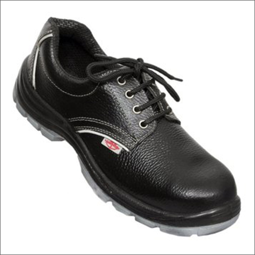 Black Pu Sole Leather Safety Shoes