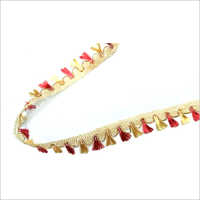 15 Mtr Bulbul Gold Loose Fancy Zalar Lace - Material: Polyester