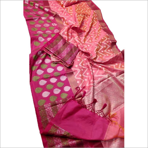 Multicolor Ladies Banarasi Saree With Blouse Piece