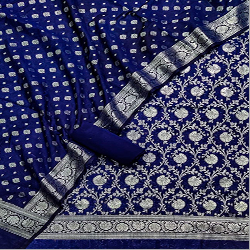 Ladies Banarasi Silk Unstitched Suit With Dupatta