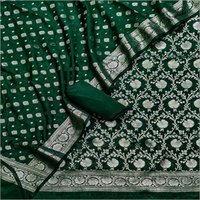 Banarasi Light Green Color Suit Material