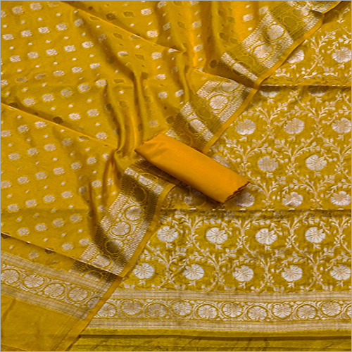 Ladies Banarasi Silk Unstitched Designer Suit Material
