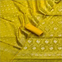 Ladies Banarasi Silk Unstitched Designer Suit Material