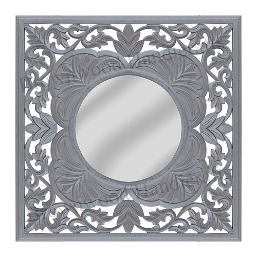 Mdf  Carved Mirror Frame Size: 36 X 36 Inches