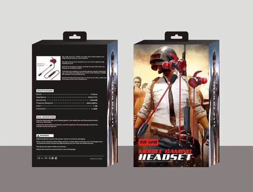 Mobile Gaming Headset XG-120 Wired Headphone with Microphone - Comfortable Black Design 10mm Driver Detachable Microphone Vibration Unit 3.5mm Jack