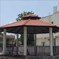 Open Garden Gazebo - Sand Stone Material, Waterproof Design | Brown Color, Dome Shape, Ideal For Garden Use