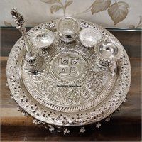 German Silver Pooja Thali