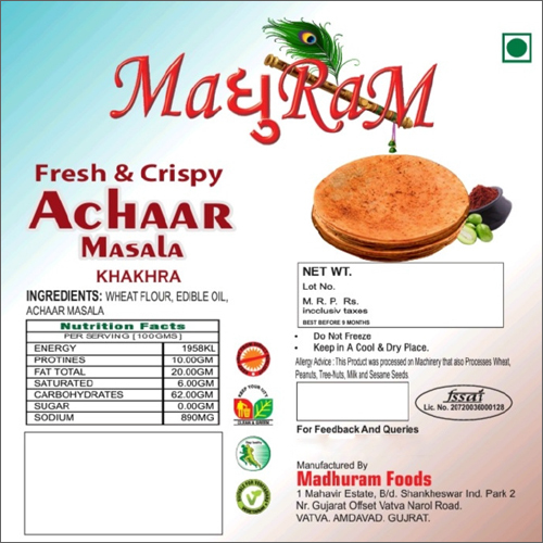 Fresh And Crispy Achar Masala Khakhra
