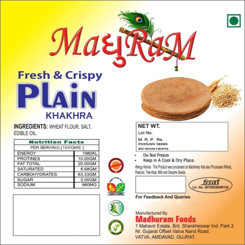 Fresh And Crispy Plain Khakhra