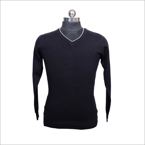 Mens V Neck Cotton Acrylic Sweater Size: All