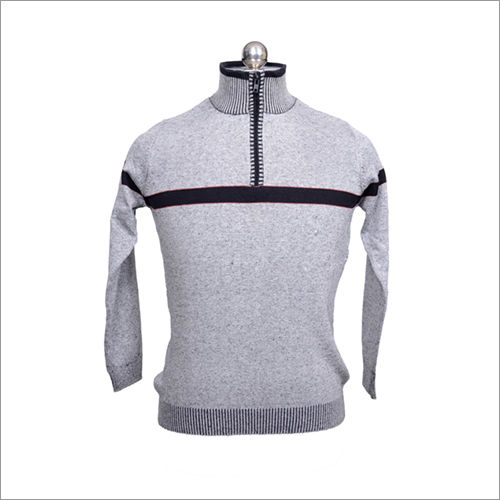 Multicolor Mens High Neck Cotton Acrylic Sweater