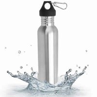 Stainless Steel Cycling Camping Sports Drinking Wide Mouth Water Bottle Flask