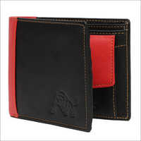 Finished Leather Wallet - Leather, Various Sizes Available, Black And Red Color | 5 Card Slots, 2 Cash Compartments, Foldable Design