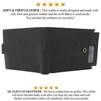 Mens Wallet PU Leather Black Bi-Fold Gents Purse