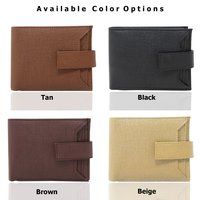 Mens Wallet PU Leather Brown Bi-Fold Gents Purse