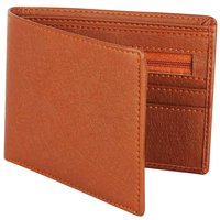 Mens Wallet PU Leather Tan Bi-Fold Gents Purse