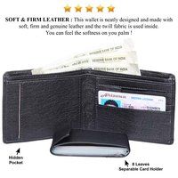 Mens Wallet PU Leather Black Bi-Fold Gents Purse